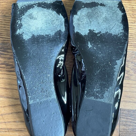 Lanvin Black Patent Leather Ballet Flats with Bow Accents, EU 40 - Picture 15 of 16